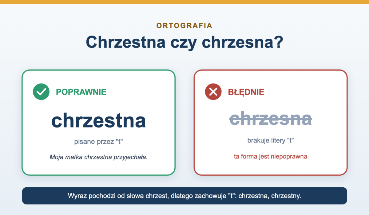 Chrzestna czy chrzesna - jak pisać poprawnie