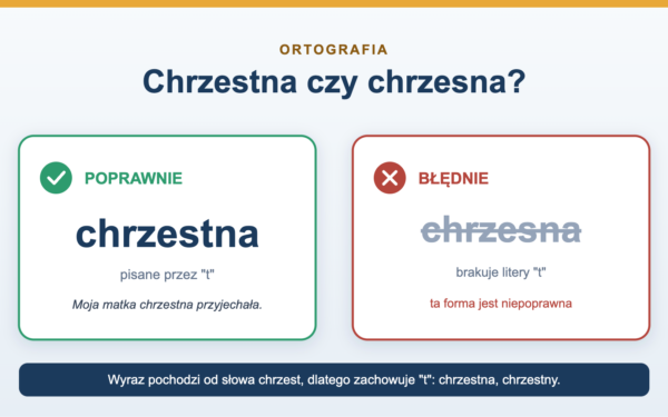Chrzestna czy chrzesna - jak pisać poprawnie