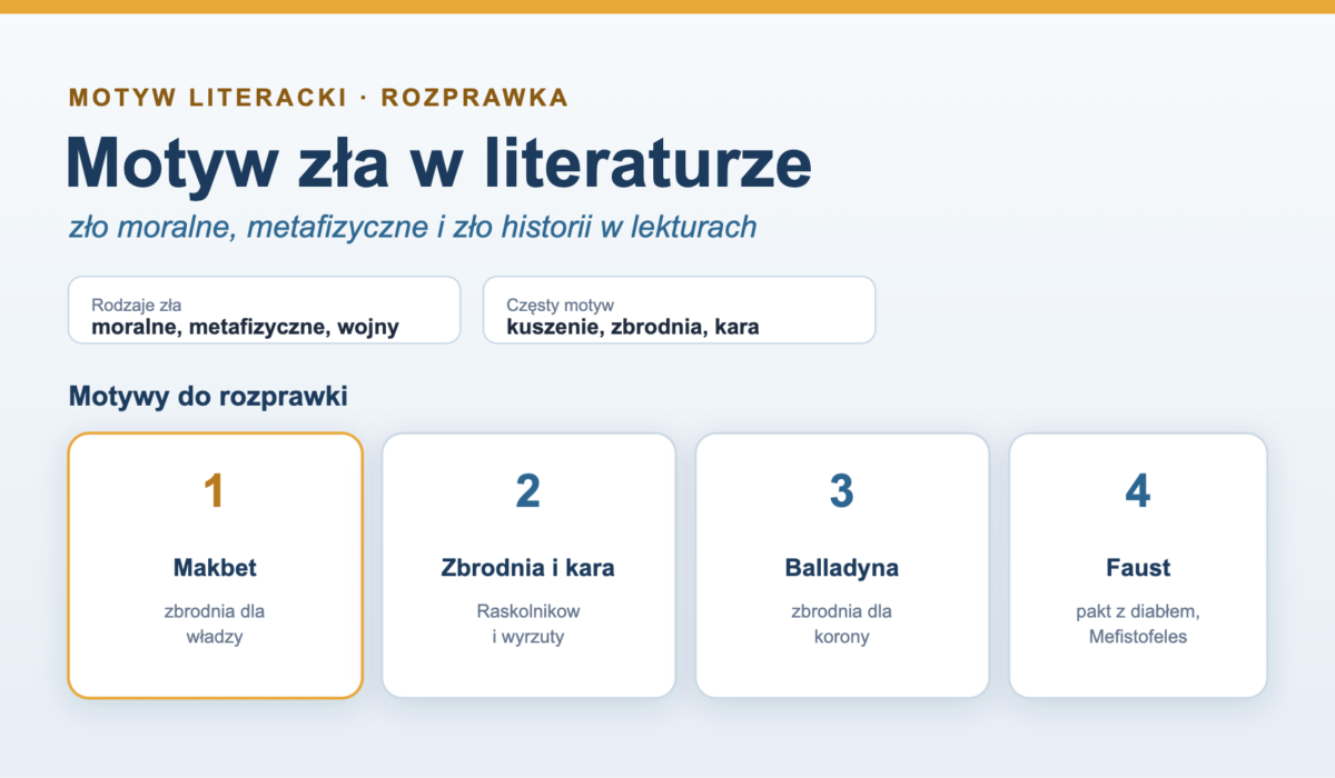 Motyw zła w literaturze - przykłady i interpretacja