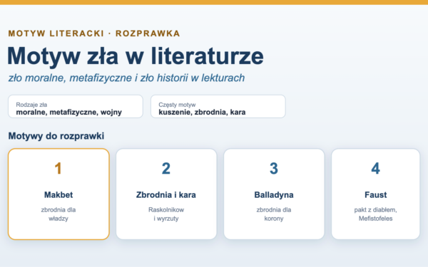 Motyw zła w literaturze - przykłady i interpretacja
