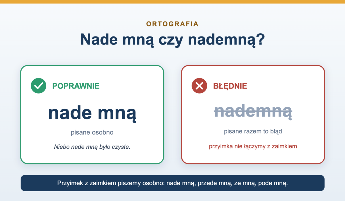 Nade mną czy nademną - jak pisać poprawnie