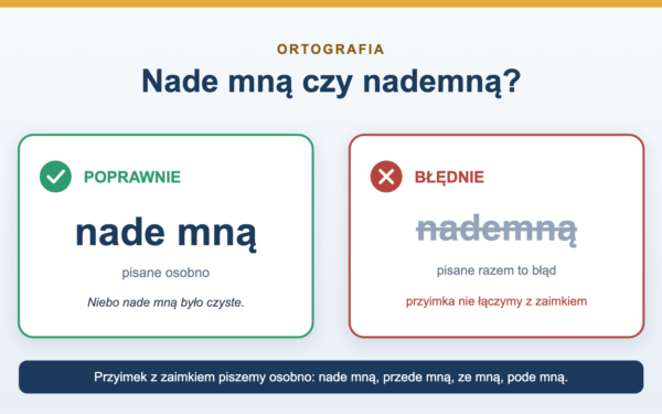 Nade mną czy nademną - jak pisać poprawnie