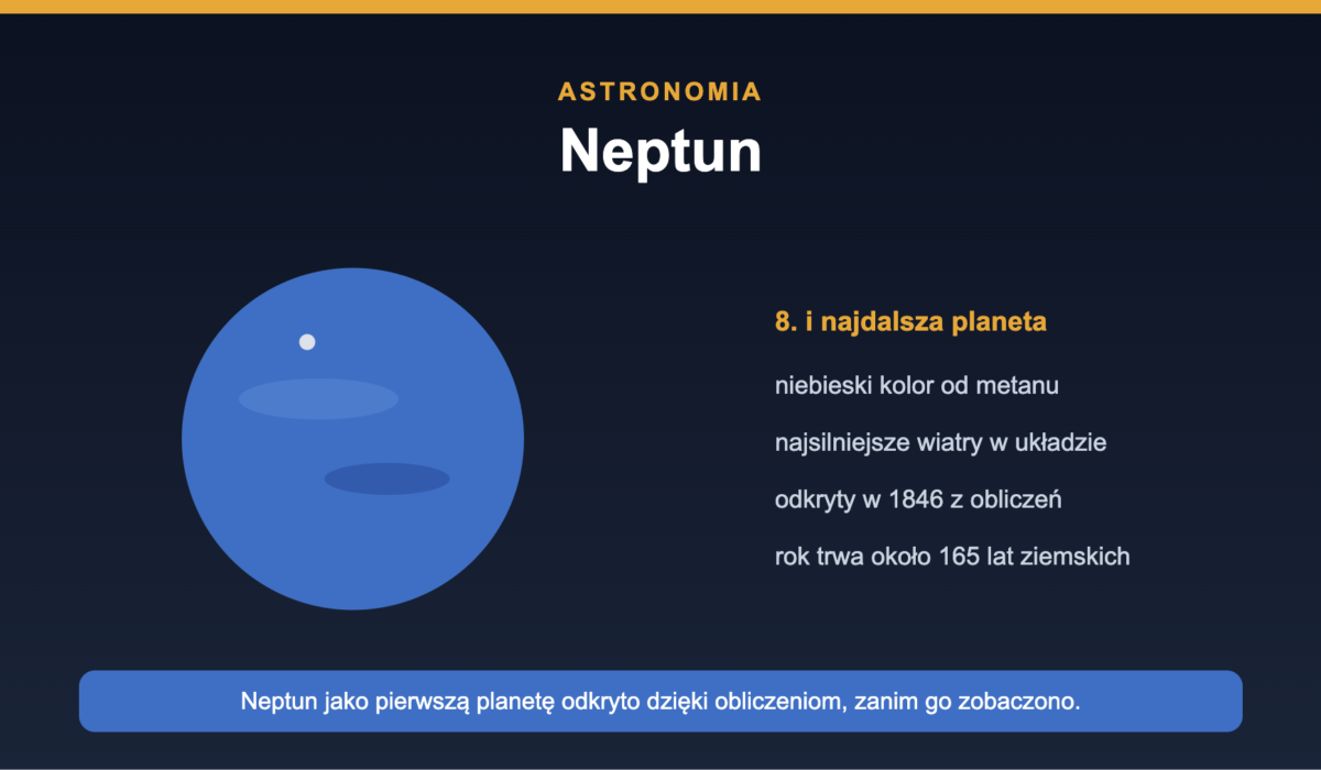 Neptun - najdalsza planeta, temperatura i ciekawostki