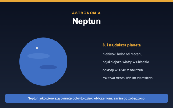 Neptun - najdalsza planeta, temperatura i ciekawostki