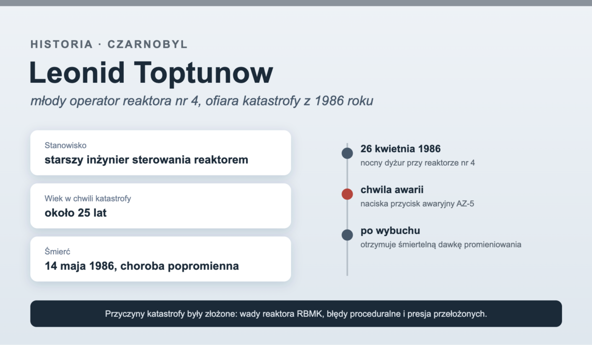 Leonid Toptunow - operator reaktora w Czarnobylu