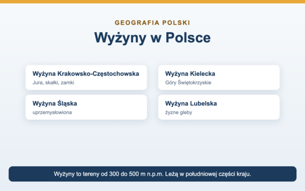 Wyżyny w Polsce - lista, cechy i mapa