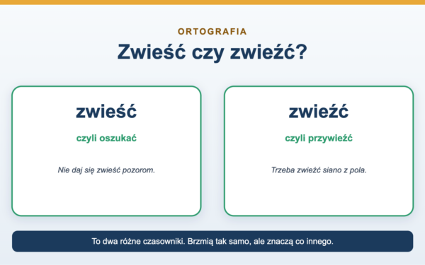Zwieść czy zwieźć - dwa różne czasowniki